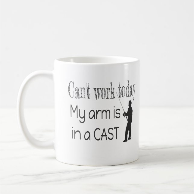 Can't work Fishing Humor Coffee Mug (Left)
