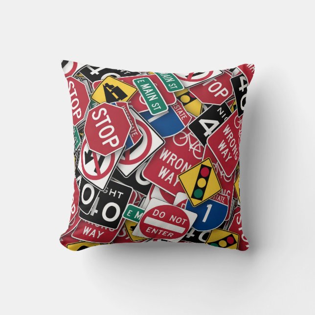 Can't You Read The Signs Throw Pillow (Front)