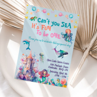 Can't You Sea It's Fun To Be One  Invitation
