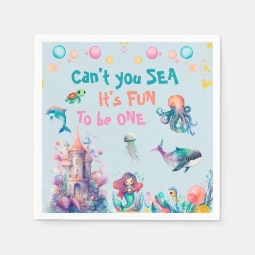 Cant You Sea Its Fun To Be One  Napkins