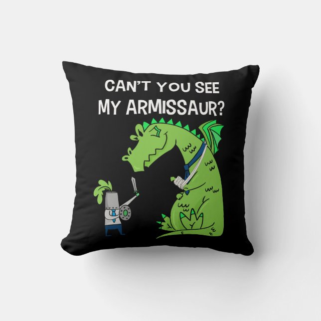 Cant You See Armissaur Broken Arm Hand Wrist Injur Throw Pillow (Front)