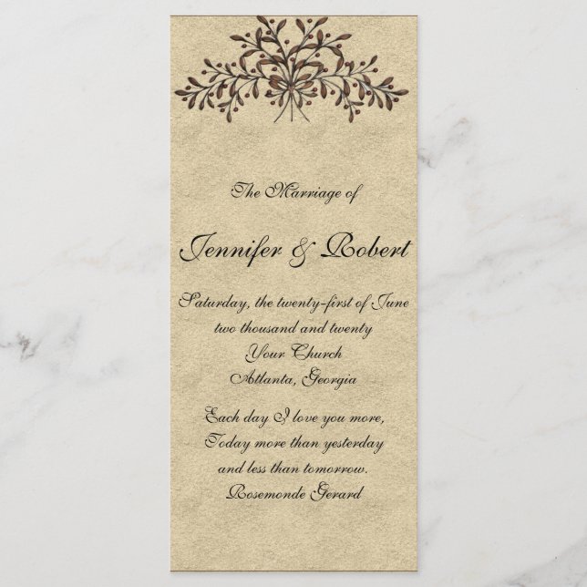 Cantabria Branches with Red Olives on Ecru Program (Front)