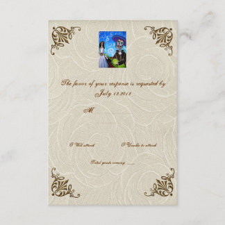Cantada Day of the Dead Wedding RSVP Card