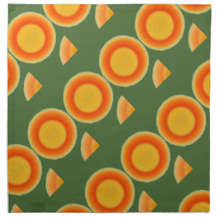 Cantalope Cantaloupe Fruit Cloth Cocktail Napkin