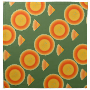 Cantalope Cantaloupe Fruit Cloth Cocktail Napkins