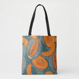 Cantaloupe melon pattern tote bag