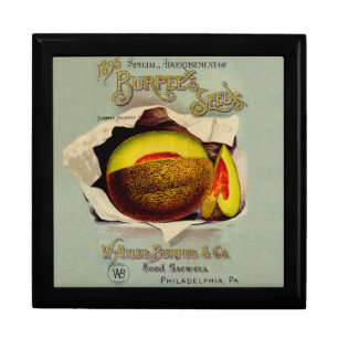 Cantaloupe Seed Advertising Art Antique Gift Box