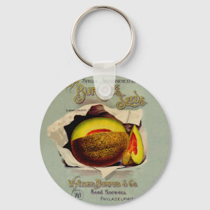 Cantaloupe Seed Advertising Art Antique Keychain