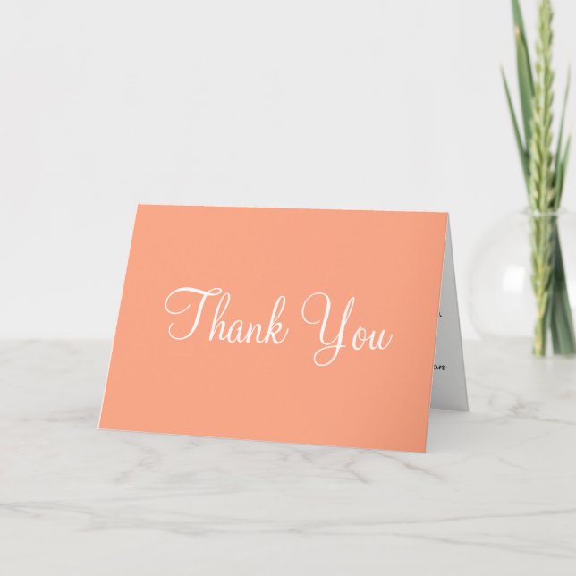 Cantaloupe Turquoise Blue Wedding Thank You Card (Front)