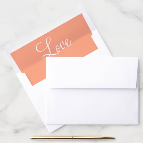 Cantaloupe White Wedding Envelope Liners Love