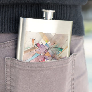 CANTATA in PASTEL MAJOR Abstract Art Flask