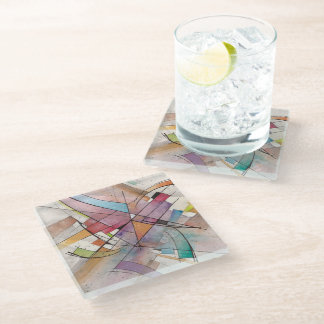 CANTATA in PASTEL MAJOR Abstract Art Glass Coaster