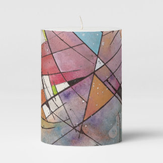 CANTATA in PASTEL MAJOR Abstract Art Pillar Candle