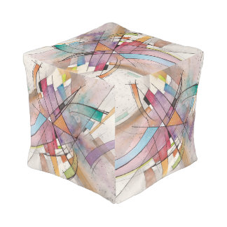 CANTATA in PASTEL MAJOR Abstract Art Pouf