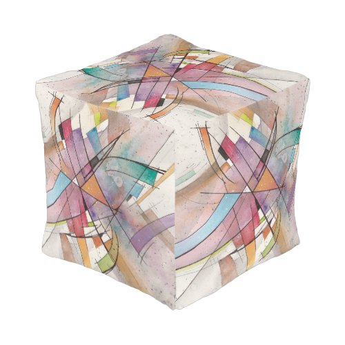 CANTATA in PASTEL MAJOR Abstract Art Pouf
