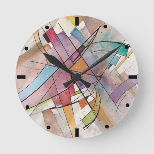 CANTATA in PASTEL MAJOR Abstract Art Round Clock