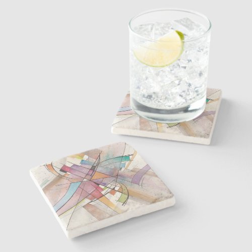 CANTATA in PASTEL MAJOR Abstract Art Stone Coaster