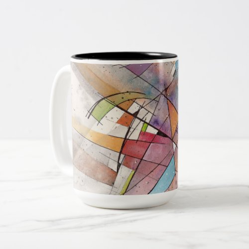 CANTATA in PASTEL MAJOR Abstract Art Two_Tone Coffee Mug