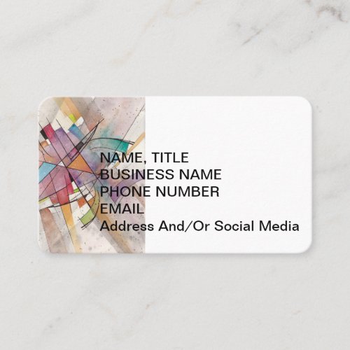 CANTATA in PASTEL MAJOR Abstract Art Watercolor Business Card