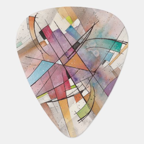 CANTATA in PASTEL MAJOR Abstract Art Watercolor Guitar Pick