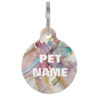 CANTATA in PASTEL MAJOR Abstract Art Watercolor Pet ID Tag
