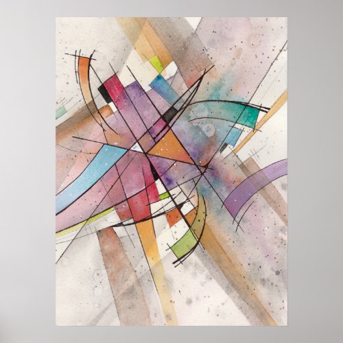 CANTATA in PASTEL MAJOR Abstract Watercolor Art Poster