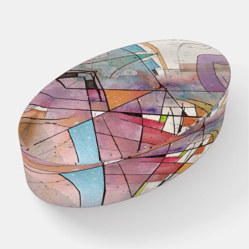 CANTATA in PASTEL MAJOR Abstract Watercolor Paperweight