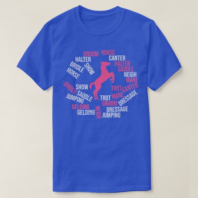 Canter Trot Barn Groom Horses Dressage Horseback R T-Shirt (Design Front)