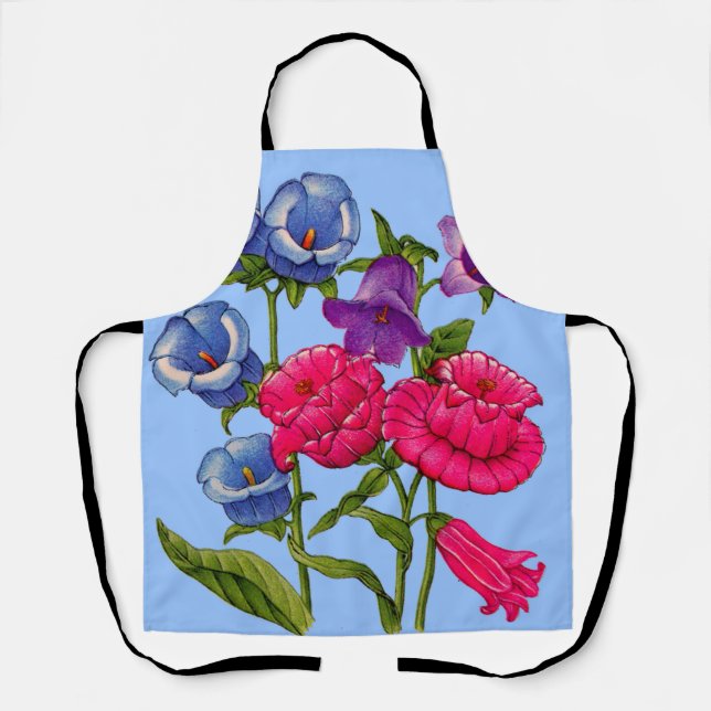Canterbury bells print apron (Front)