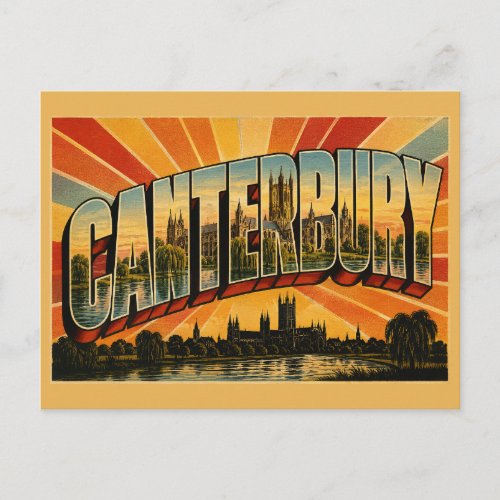 Canterbury England Historic Vintage Travel Art Postcard