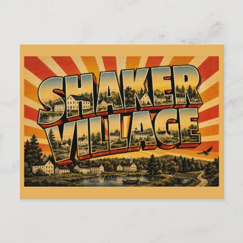 Canterbury Shaker Village NH Vintage Travel Art Postcard