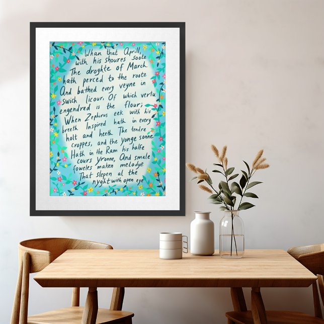 Canterbury Tales Springtime Middle English Quote Poster (Creator Uploaded)