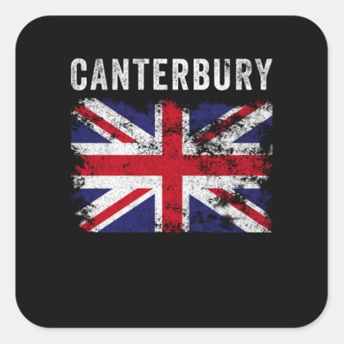 Canterbury UK Flag England Souvenir Square Sticker