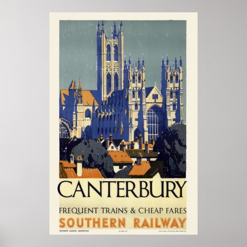Canterbury UK Vintage Poster 1937