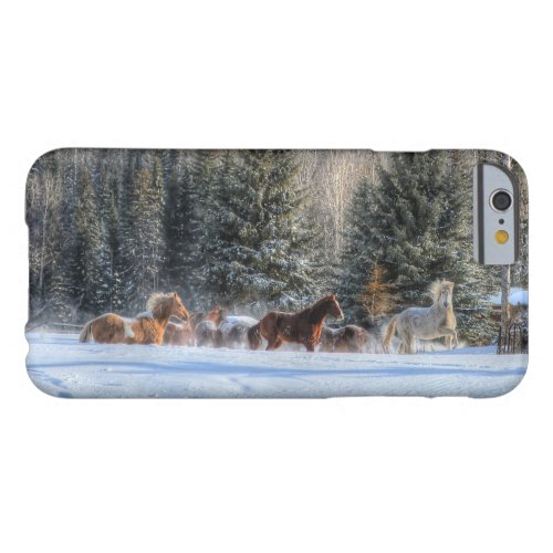 Cantering Running Horses in Winter Snow Photo Barely There iPhone 6 Case