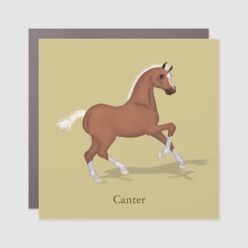 Cantering Sorrel Gaits of the Horse Equestrian Car Magnet