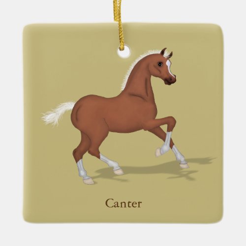 Cantering Sorrel Gaits of the Horse Personalized Ceramic Ornament