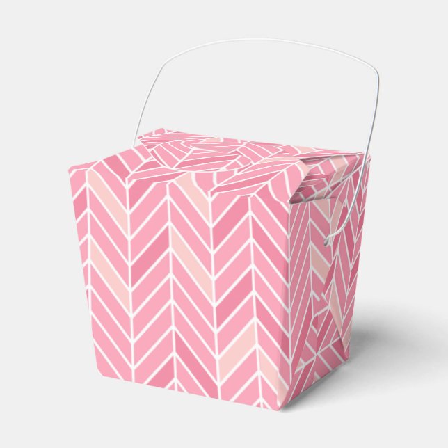 Cantilevered Chevron Favor Box | peony pink (Front Side)