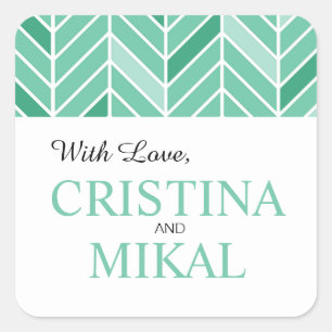 Cantilevered Chevron Favor mint green Square Sticker