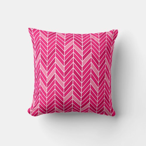 Cantilevered Chevron narrow  fuschia Throw Pillow