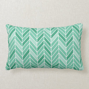 Cantilevered Chevron narrow   mint green Lumbar Pillow