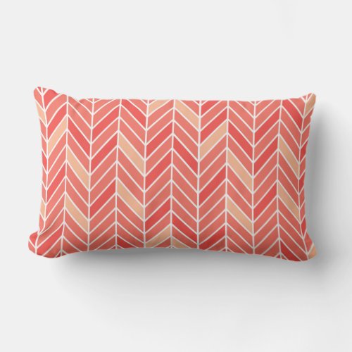 Cantilevered Chevron narrow  peach Lumbar Pillow