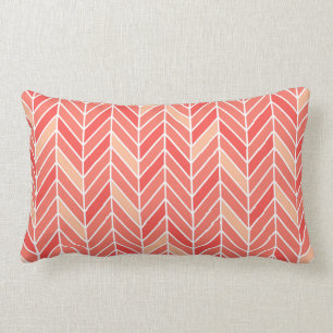 Cantilevered Chevron narrow peach Lumbar Pillow