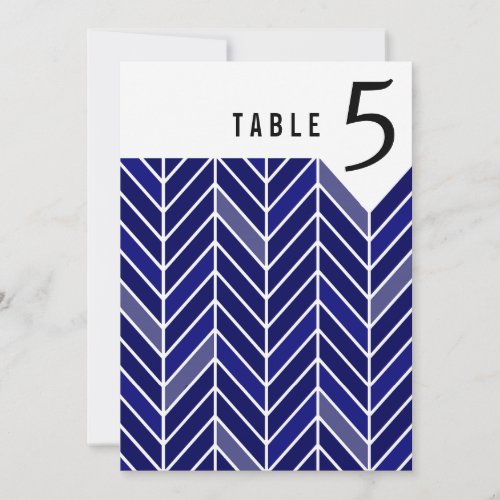 Cantilevered Chevron Table Numbers  navy blue