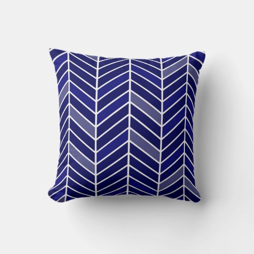 Cantilevered Chevron wide  navy blue Throw Pillow