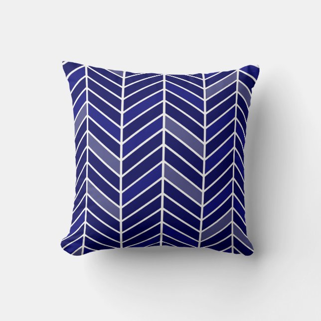 Cantilevered Chevron wide | navy blue Throw Pillow (Front)