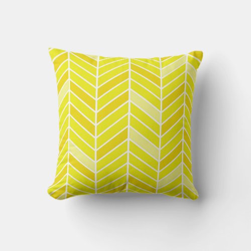 Cantilevered Chevron wide  yellow Throw Pillow