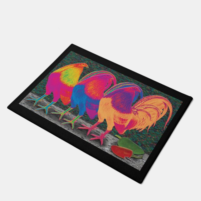 Cantina Roosters Doormat (Angled)