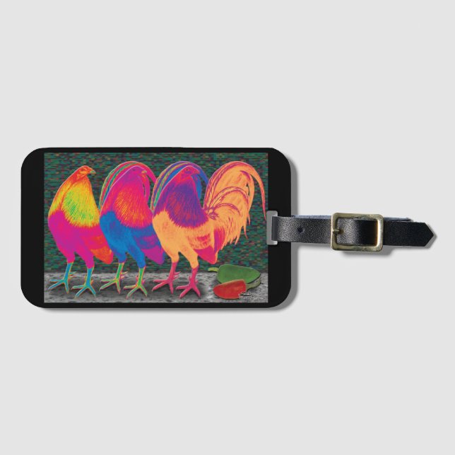 Cantina Roosters Luggage Tag (Front Horizontal)