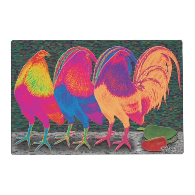 Cantina Roosters Placemat (Back)
